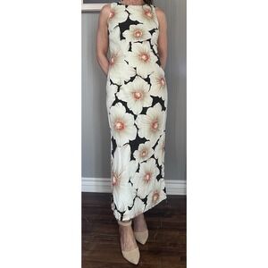 Women's Iolani Hawaiian 100% Silk Midi Pencil Dress Side Slit See Measurements